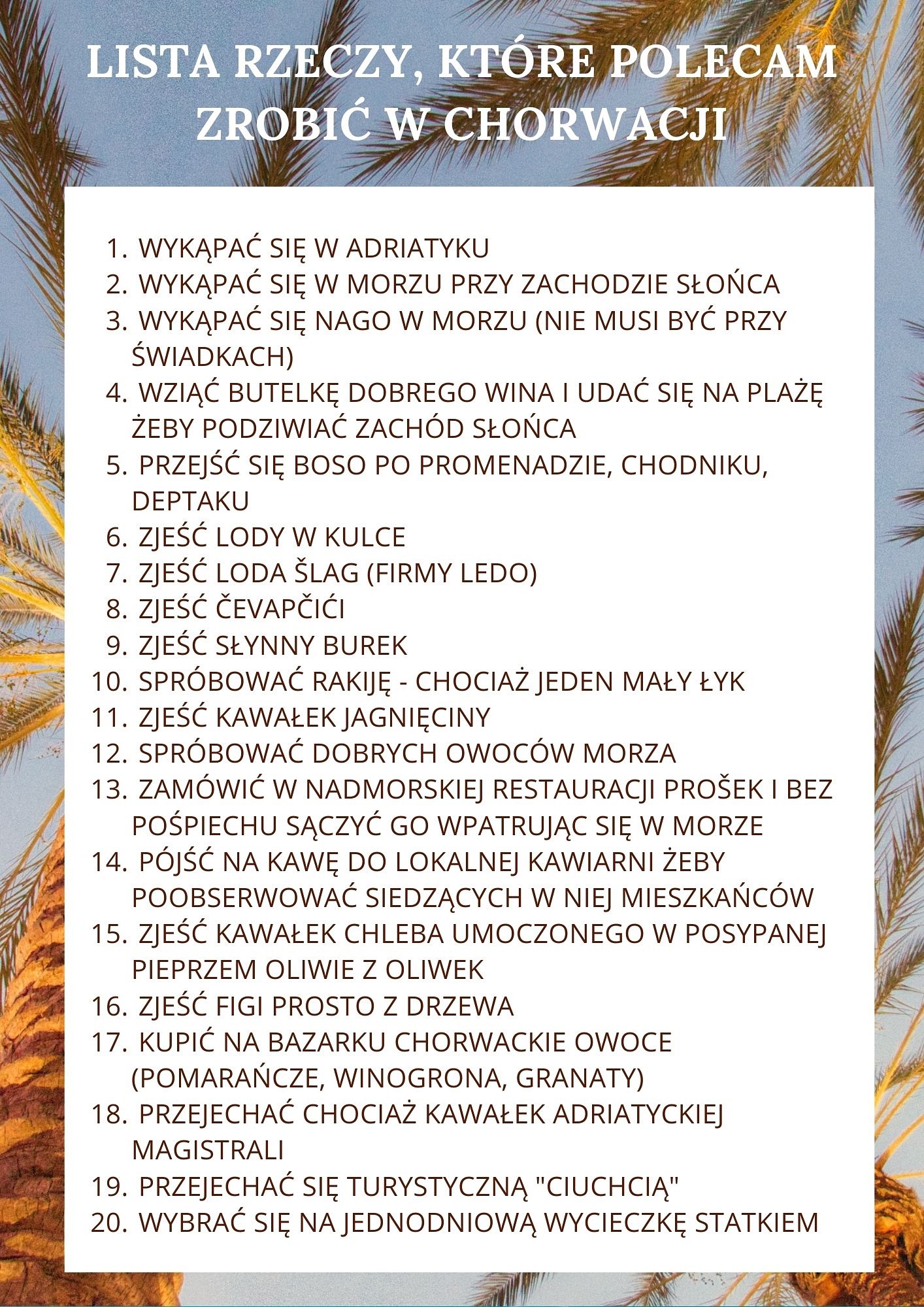 40 rzeczy, które polecam zrobić w Chorwacji