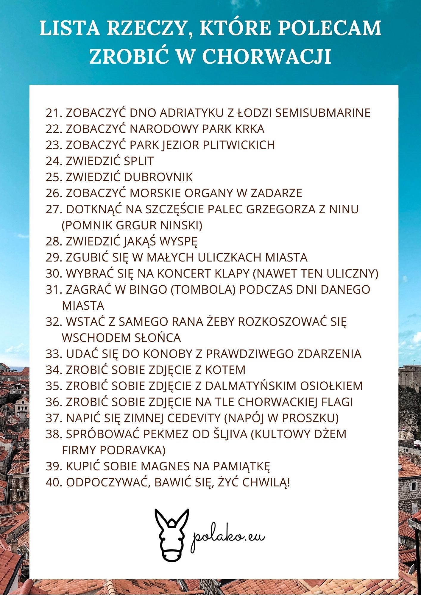 40 rzeczy, które polecam zrobić w Chorwacji